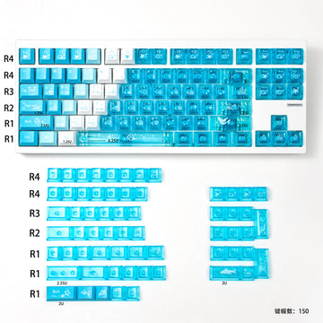 Glacial Abyss PBT keycaps - Diykeycap