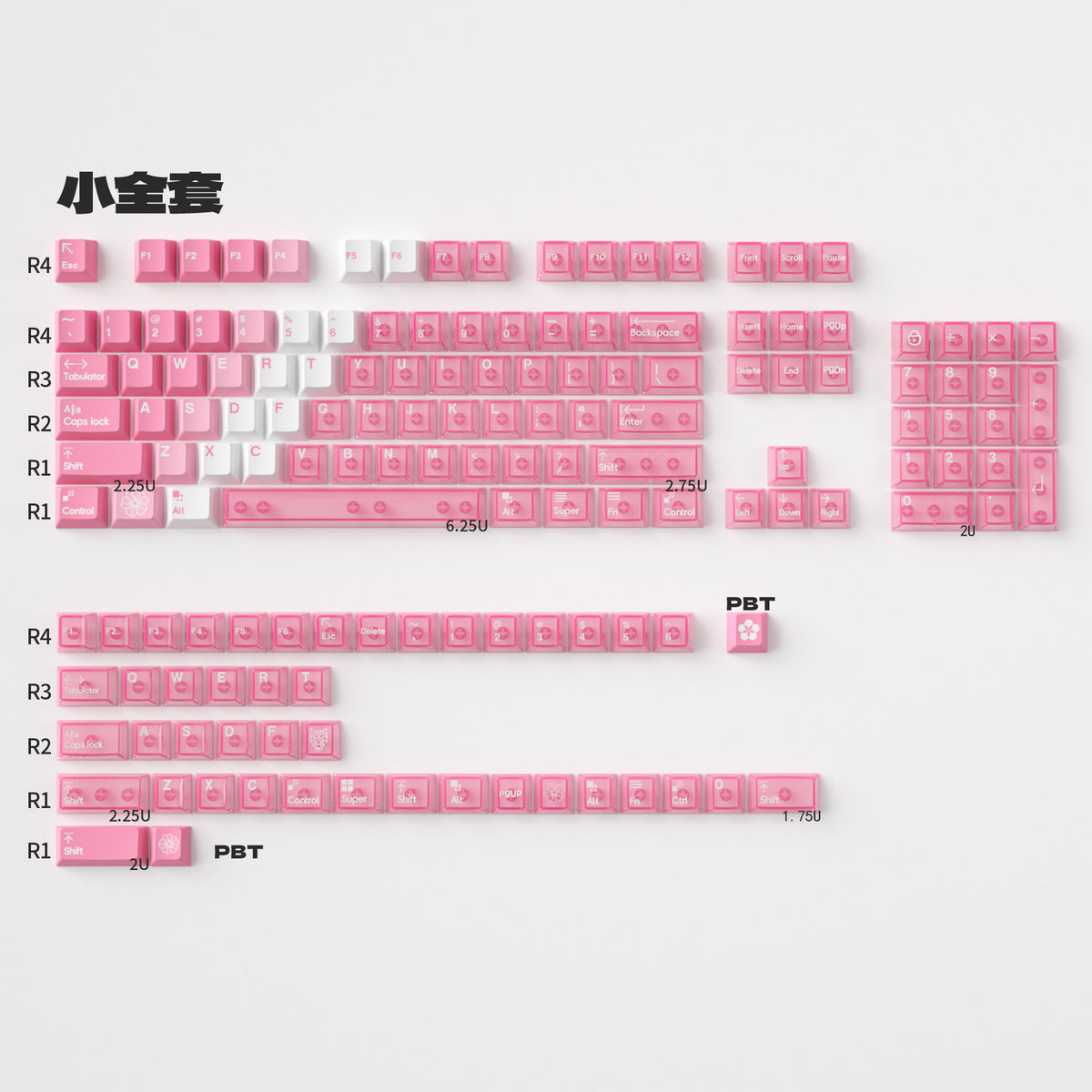 Snow Mountain Flower Pink R2 - Diykeycap