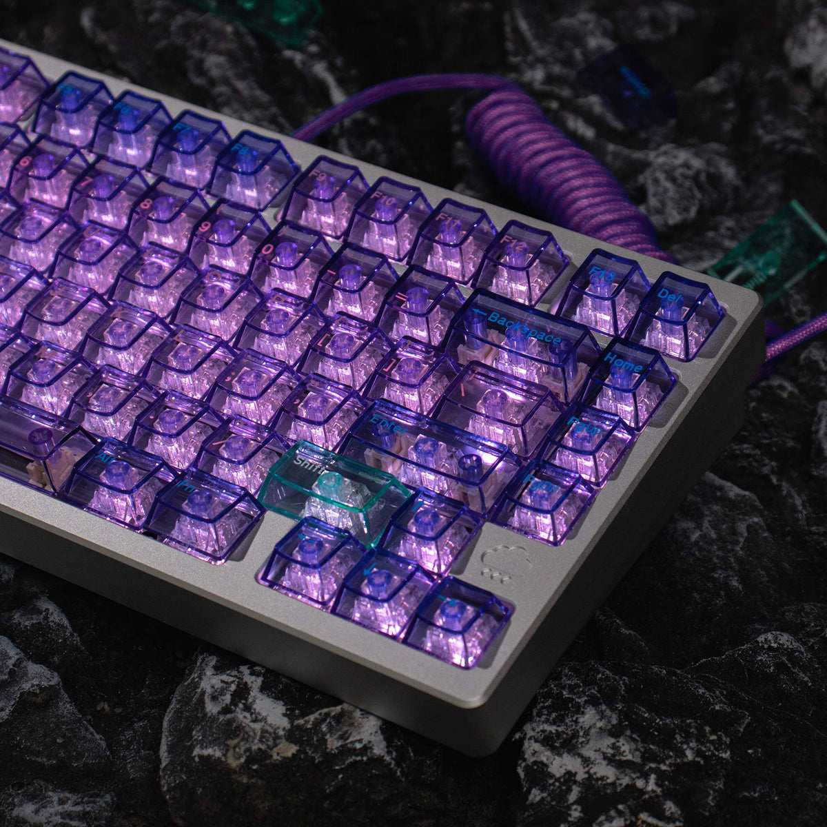 Crystal Purple Translucent Keycaps - Diykeycap