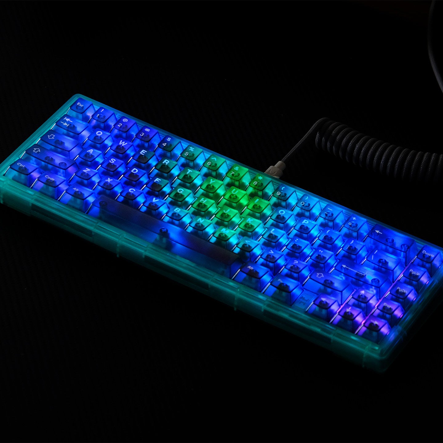 Pastel Blue Ombre Translucent keycaps - Diykeycap