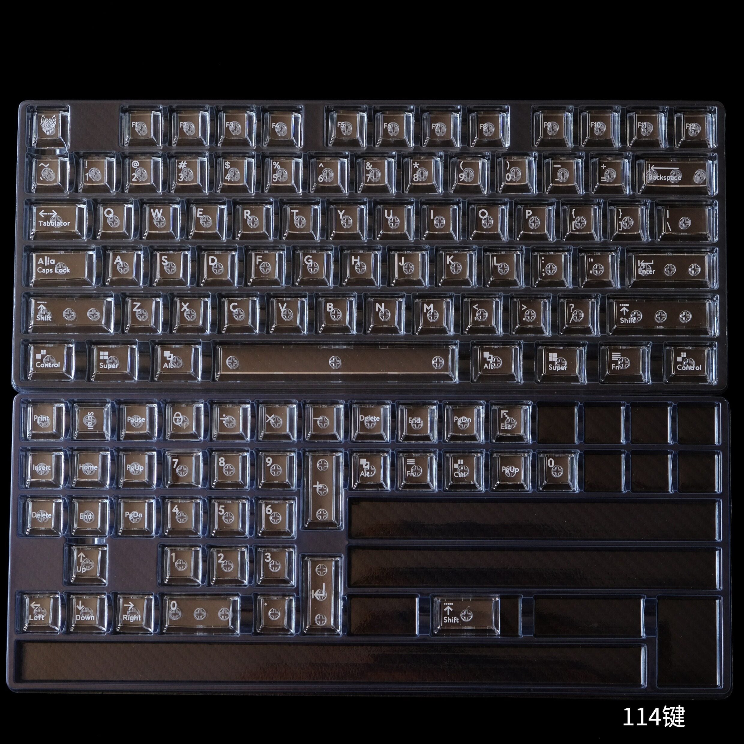 White Translucent PBT keycaps - Diykeycap