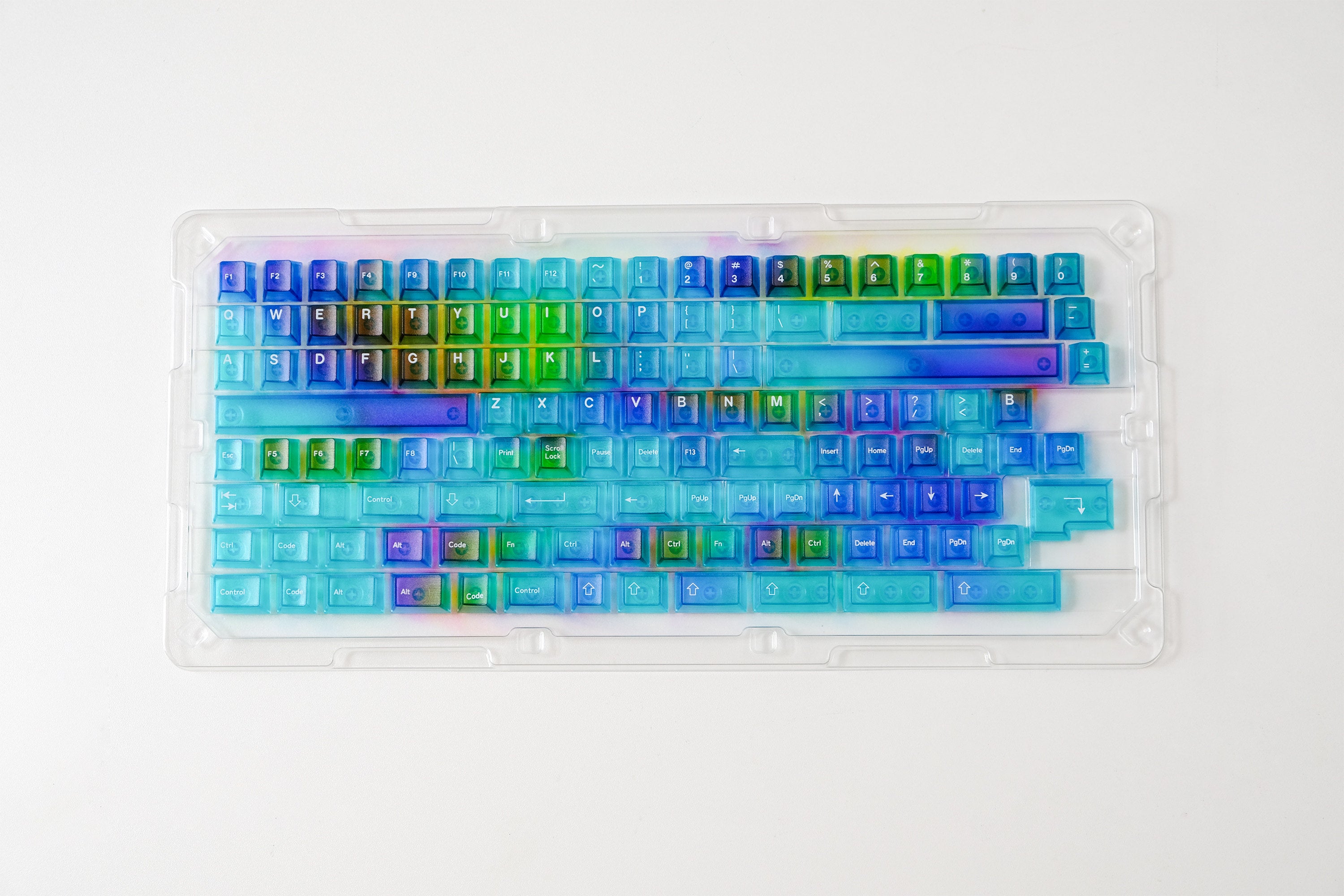 Pastel Blue Ombre Translucent keycaps - Diykeycap