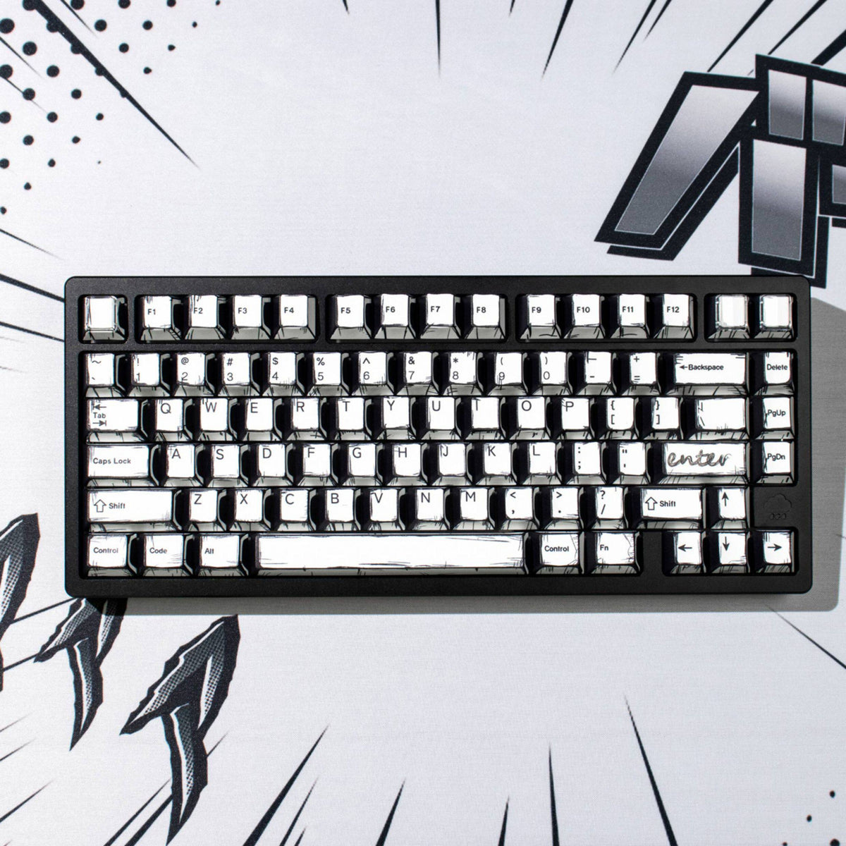 Comic White keycaps - Diykeycap