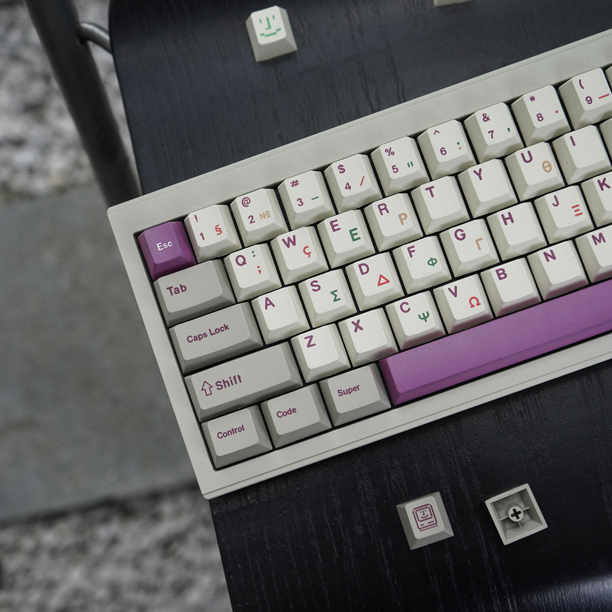 Retro Purple Greek Mechanical Keyboard Keycaps - Diykeycap
