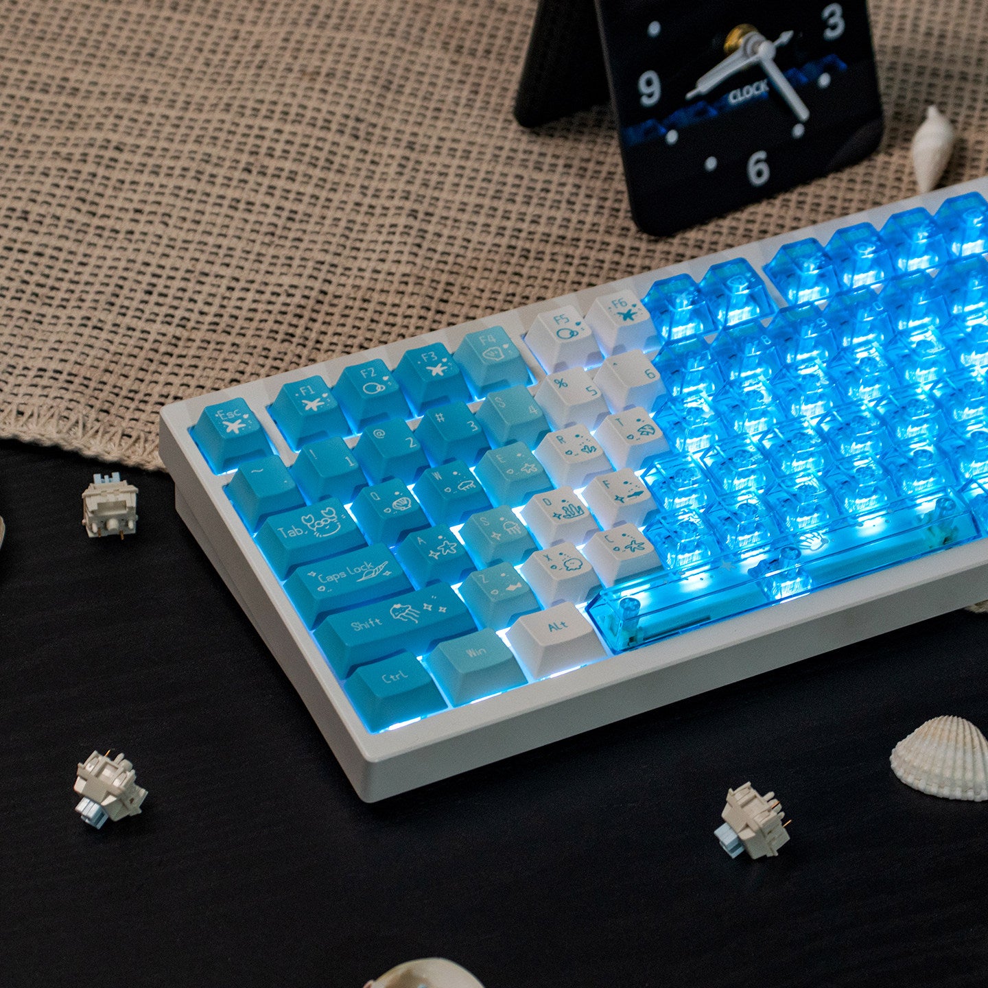 Glacial Abyss PBT keycaps - Diykeycap