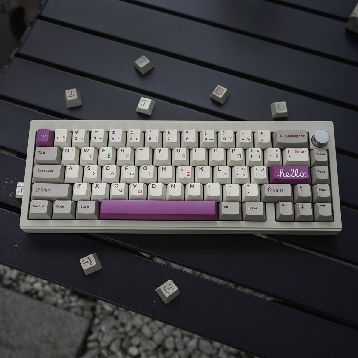 Retro Purple Greek Mechanical Keyboard Keycaps - Diykeycap