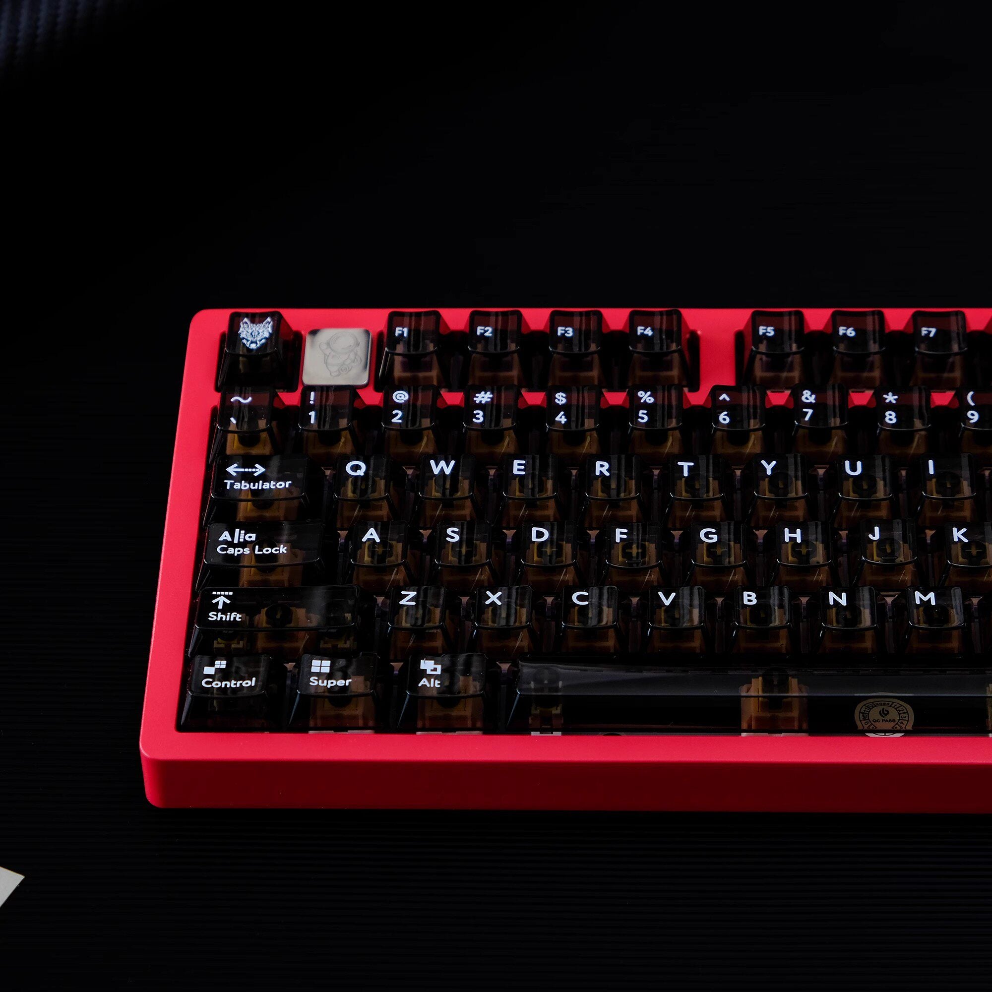 Black Transparent PBT keycaps - Diykeycap