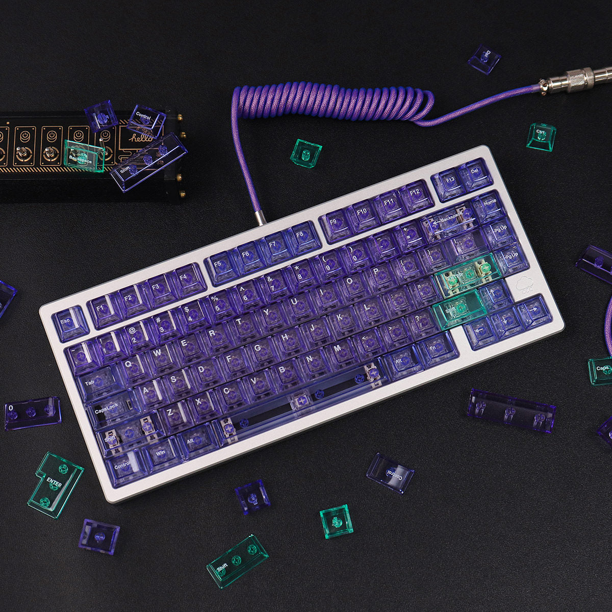 Crystal Purple Translucent Keycaps - Diykeycap