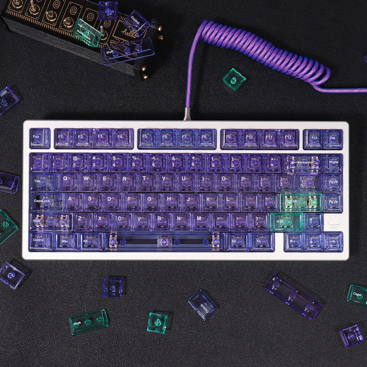 Crystal Purple Translucent Keycaps - Diykeycap