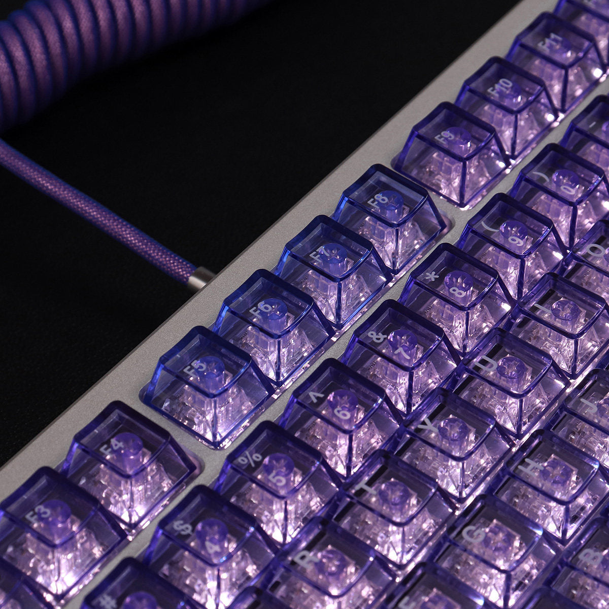 Crystal Purple Translucent Keycaps - Diykeycap