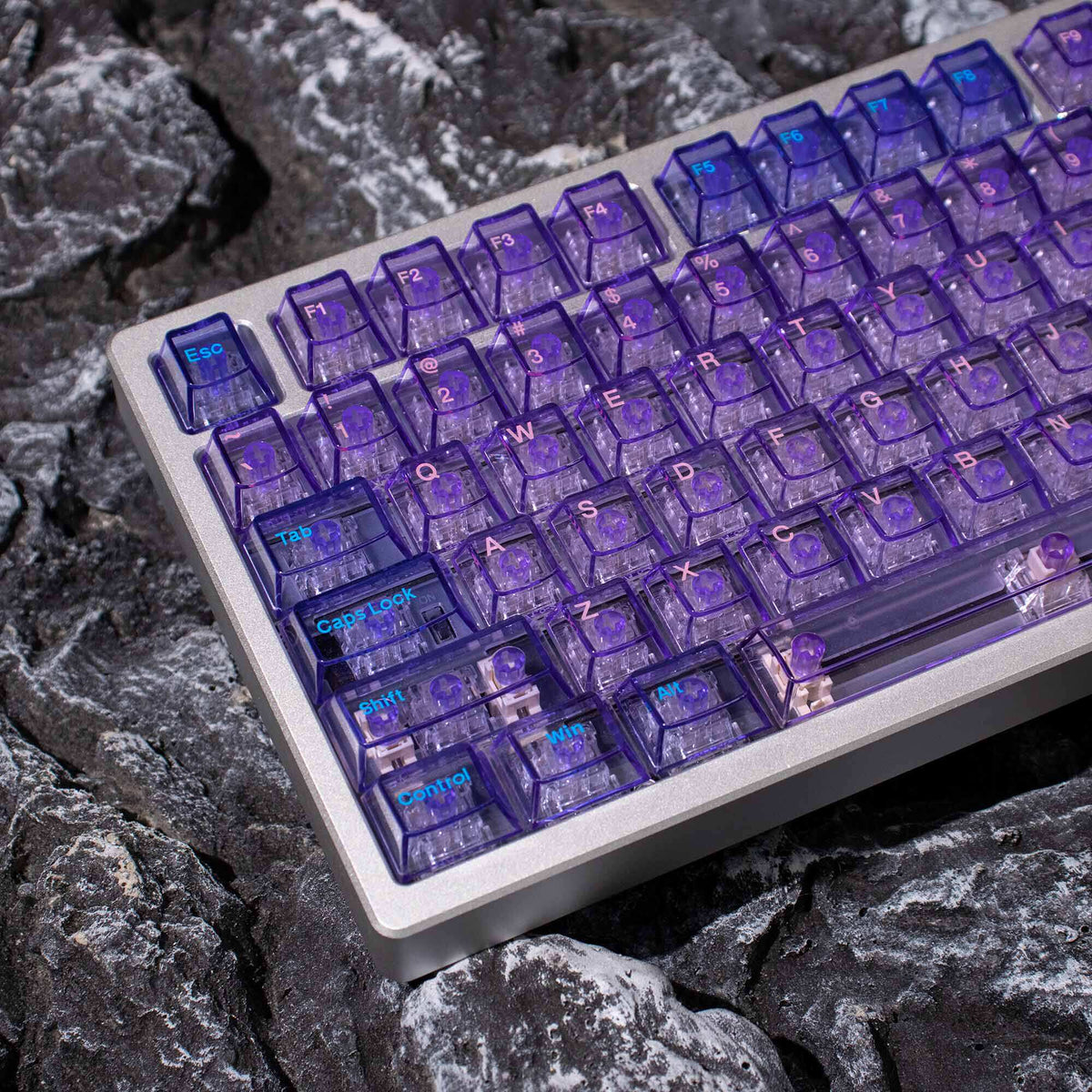 Crystal Purple Translucent Keycaps - Diykeycap