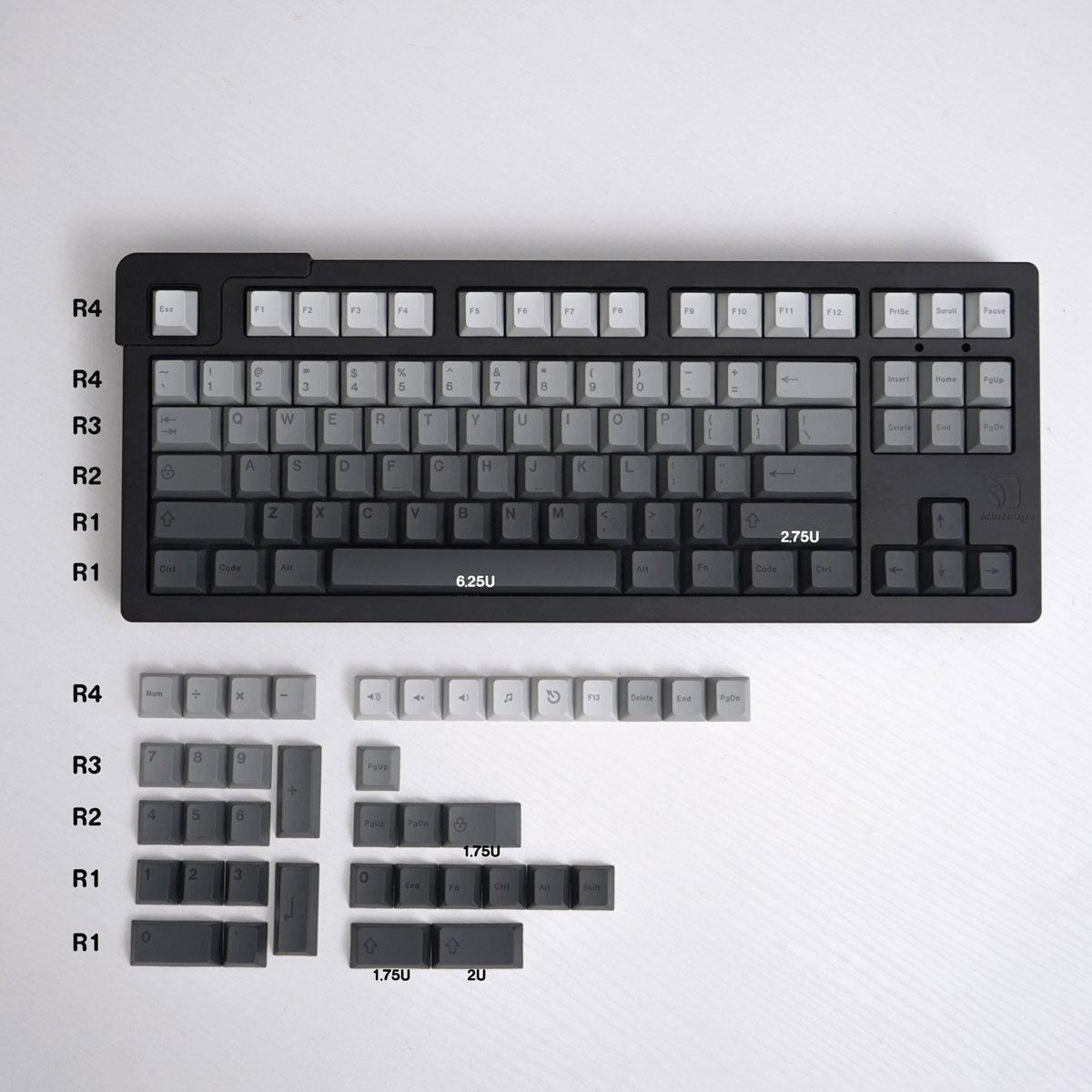 Black Grey Gradient keycaps - Diykeycap