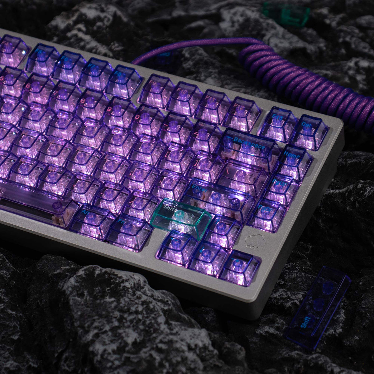 Crystal Purple Translucent Keycaps - Diykeycap