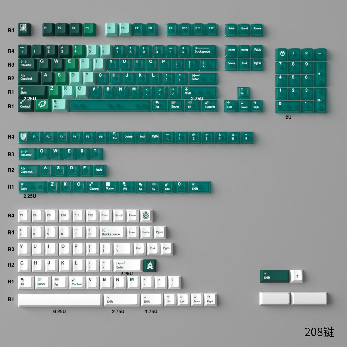 Forest Ice Crystal keycaps - Diykeycap