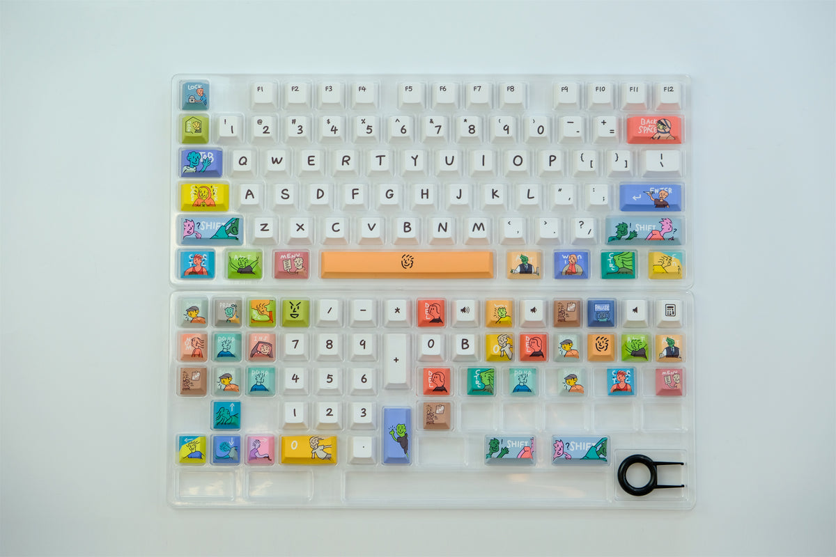 Funny Doodle One Piece Keycaps - Diykeycap