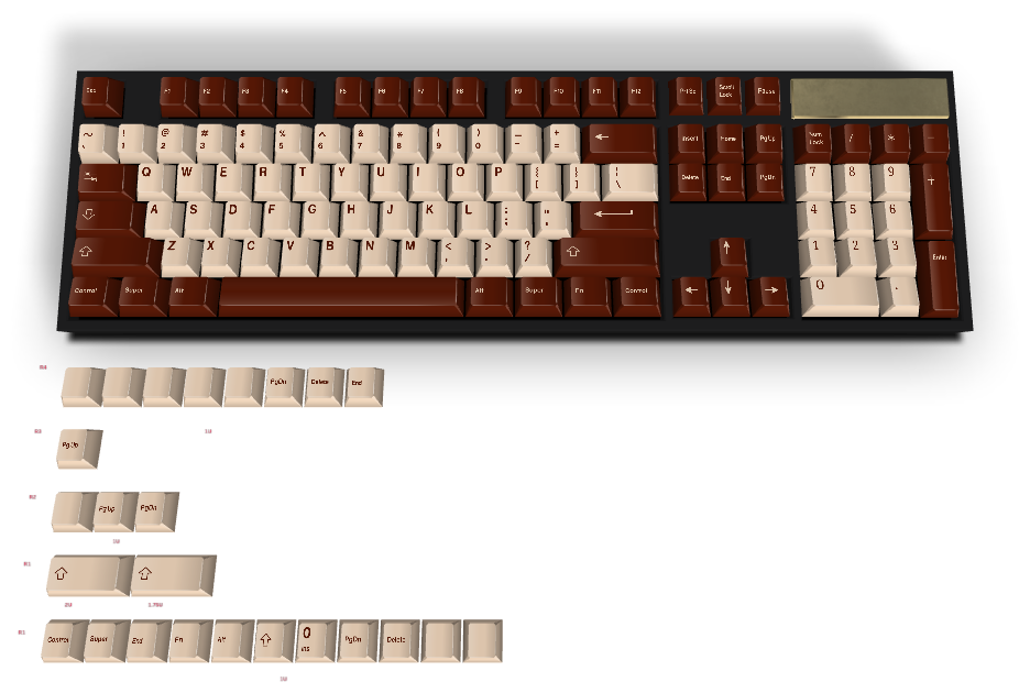 Custom #2101 PBT Keycap 129 Keys keycaps Cherry Profile DYE-SUB ...