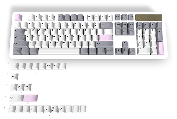 Custom #1289 PBT Keycap 129 Keys keycaps Cherry Profile DYE-SUB ...