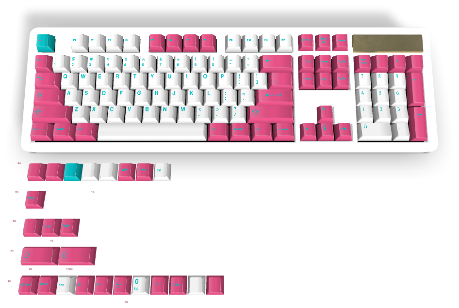 Custom #298 PBT Keycap 129 Keys keycaps Cherry Profile DYE-SUB ...