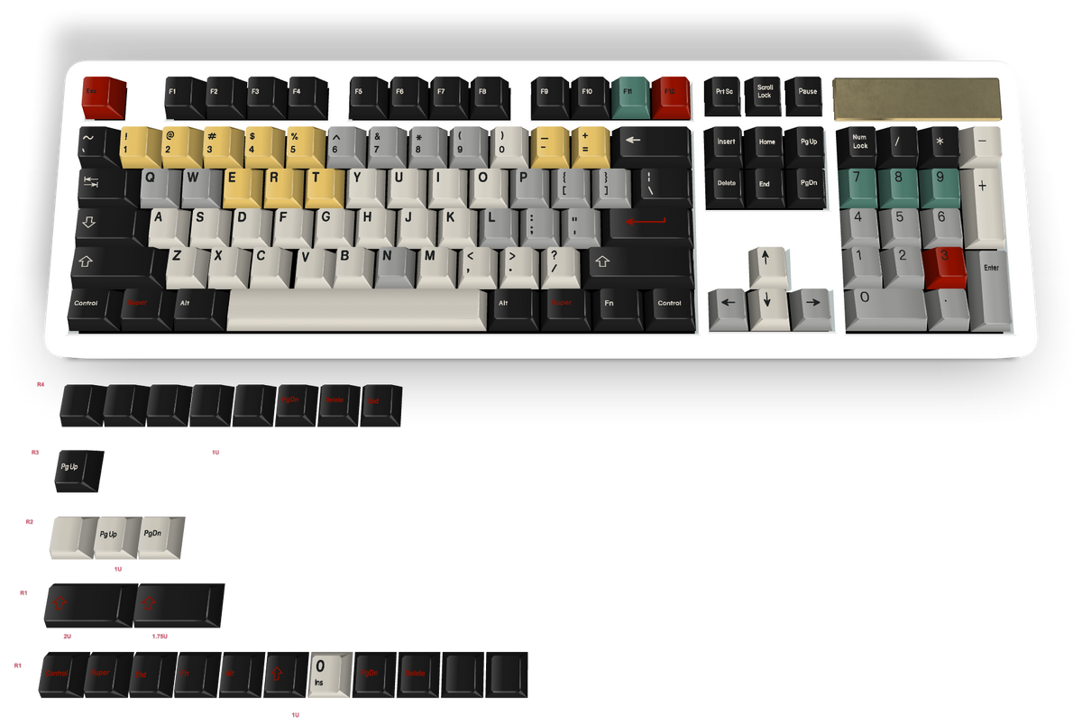 Custom #435 PBT Keycap 129 Keys keycaps Cherry Profile DYE-SUB ...