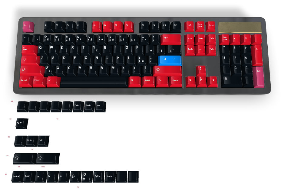 Custom #851 PBT Keycap 129 Keys keycaps Cherry Profile DYE-SUB ...
