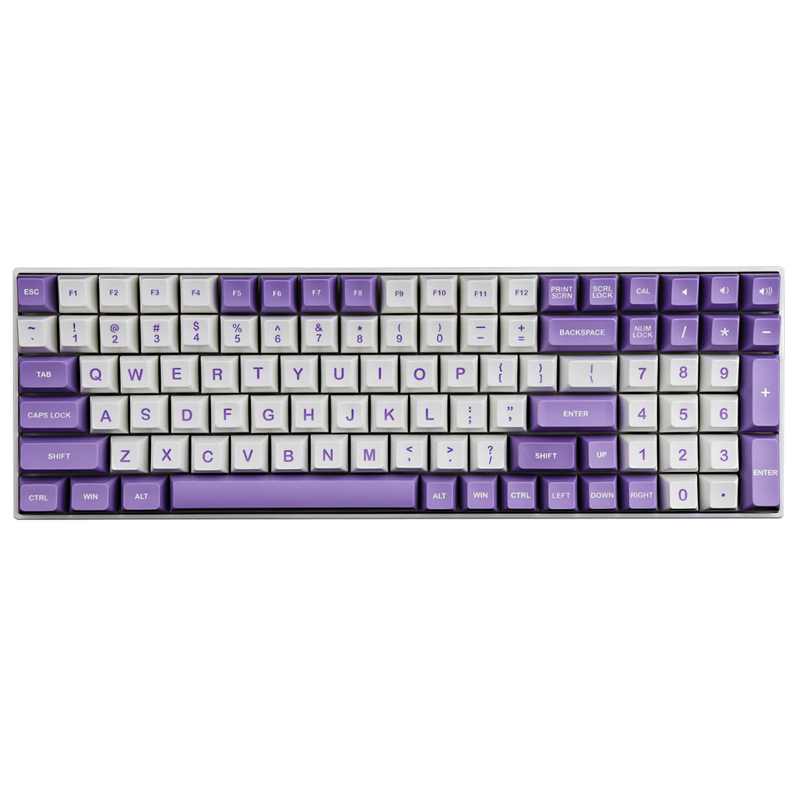 127KEYS SA PROFILE Purple White keycaps - Diykeycap