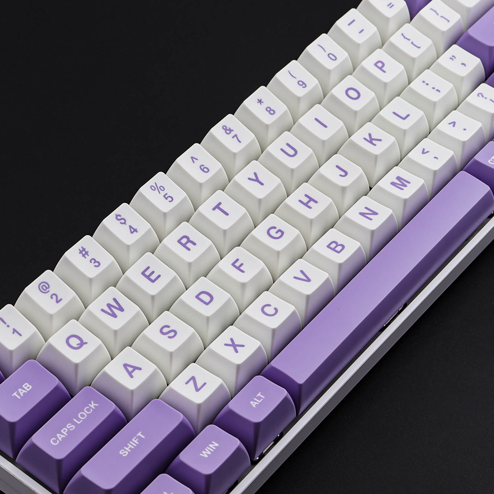 127KEYS SA PROFILE Purple White keycaps - Diykeycap