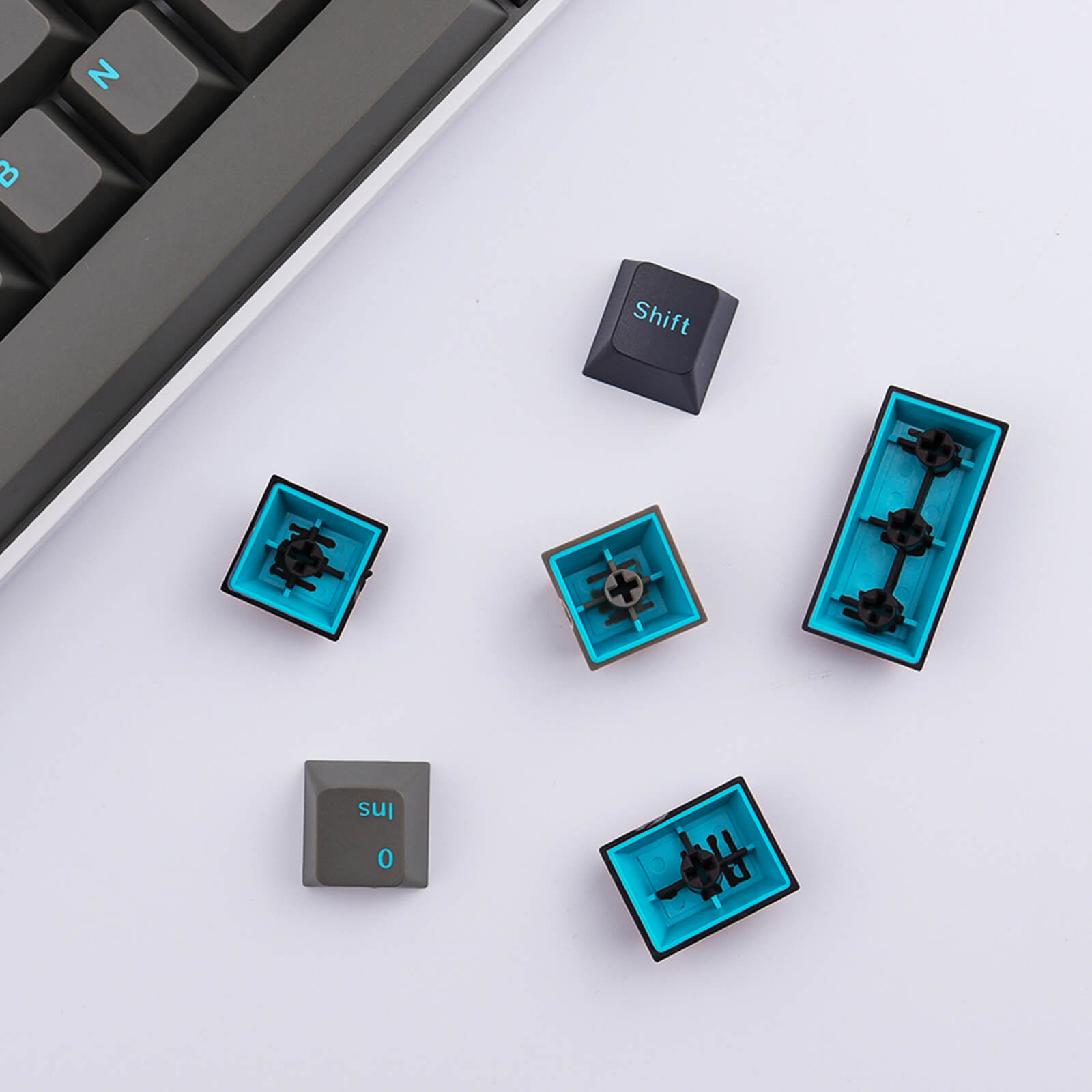 Graphite Cyan keycaps - Diykeycap