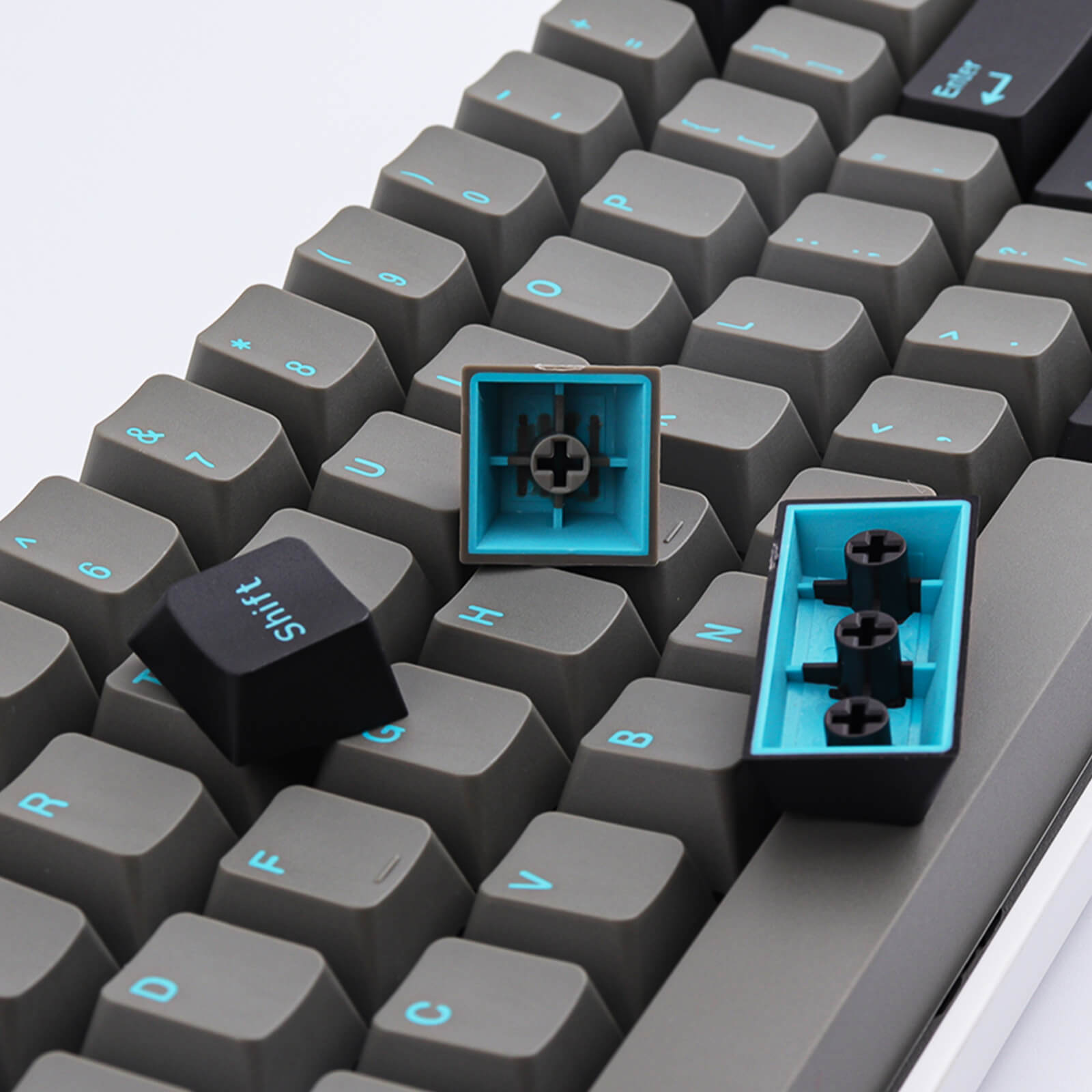 Graphite Cyan keycaps - Diykeycap