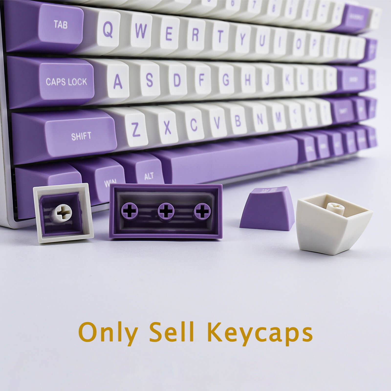 127KEYS SA PROFILE Purple White keycaps - Diykeycap