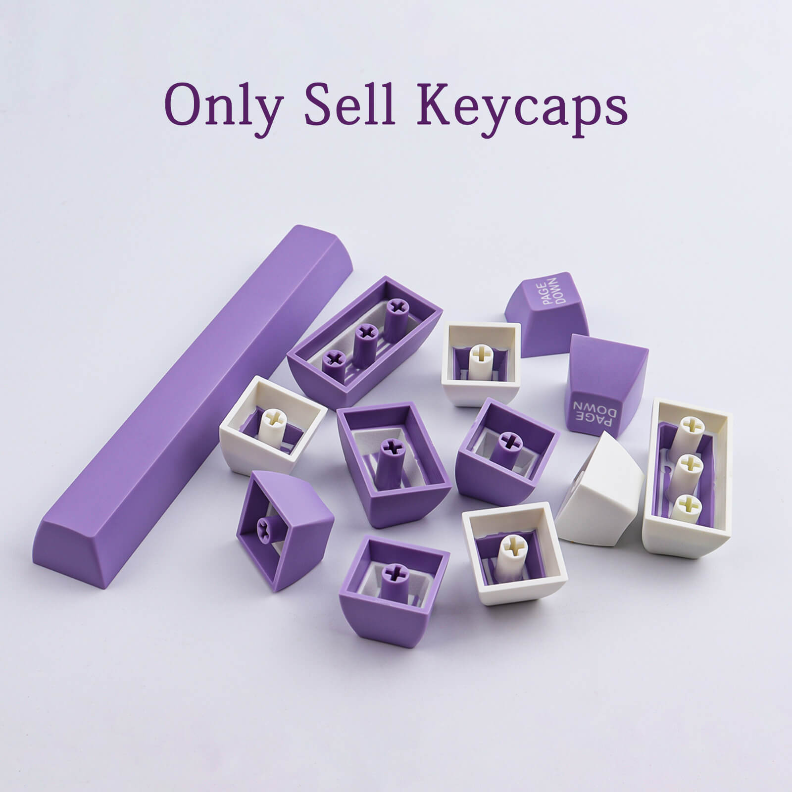 127KEYS SA PROFILE Purple White keycaps - Diykeycap