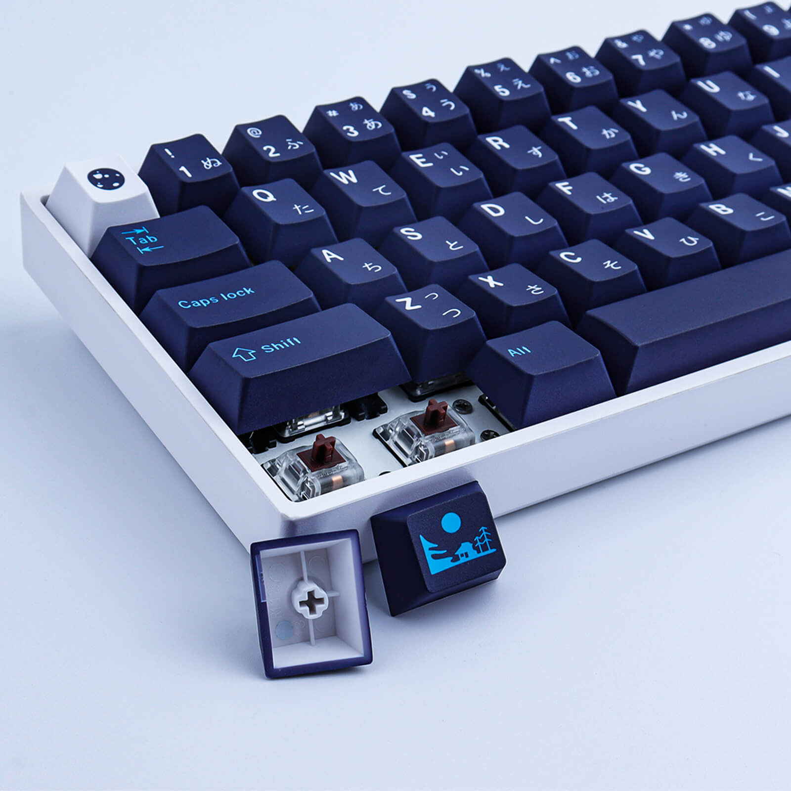 129 Keys PBT DYE-SUB Blue Hell keycaps - Diykeycap