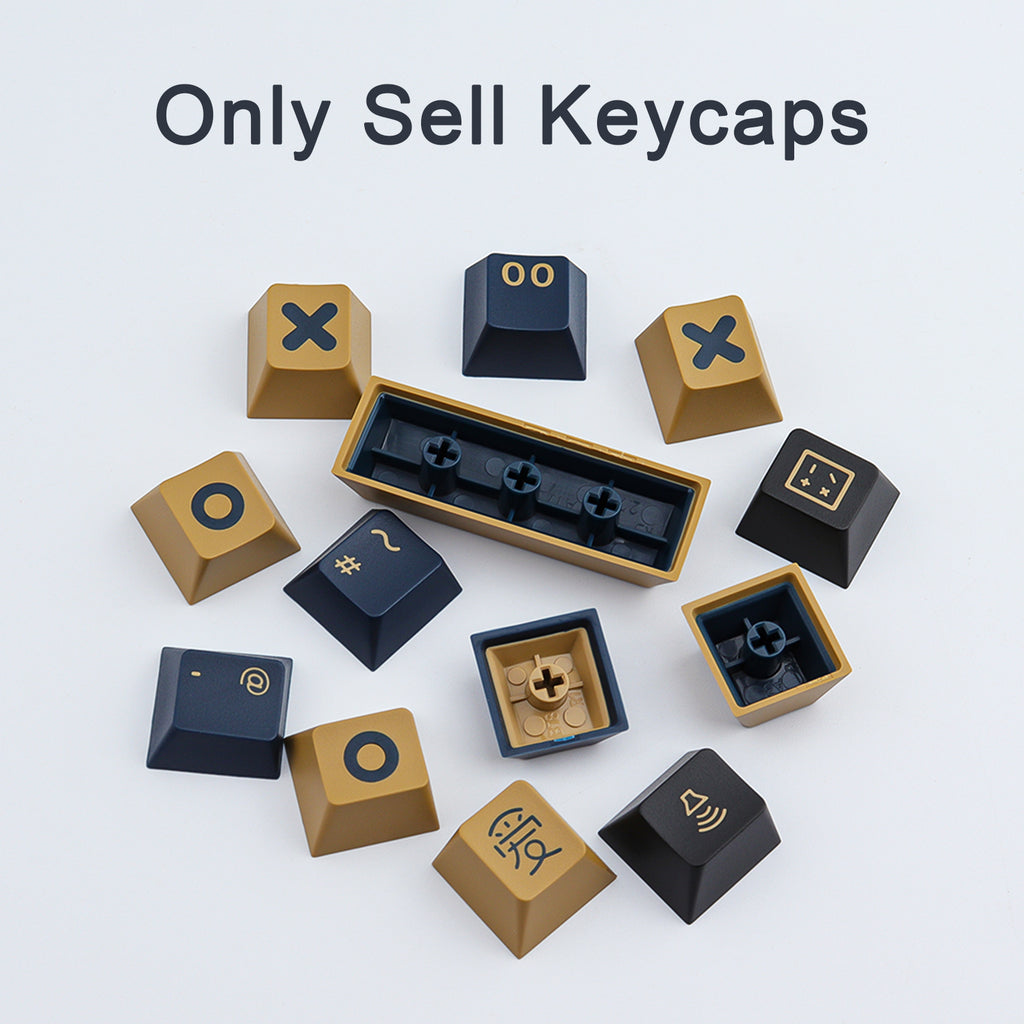 173 key ABS Double Shot Blue/Red Samurai Keycaps - Diykeycap