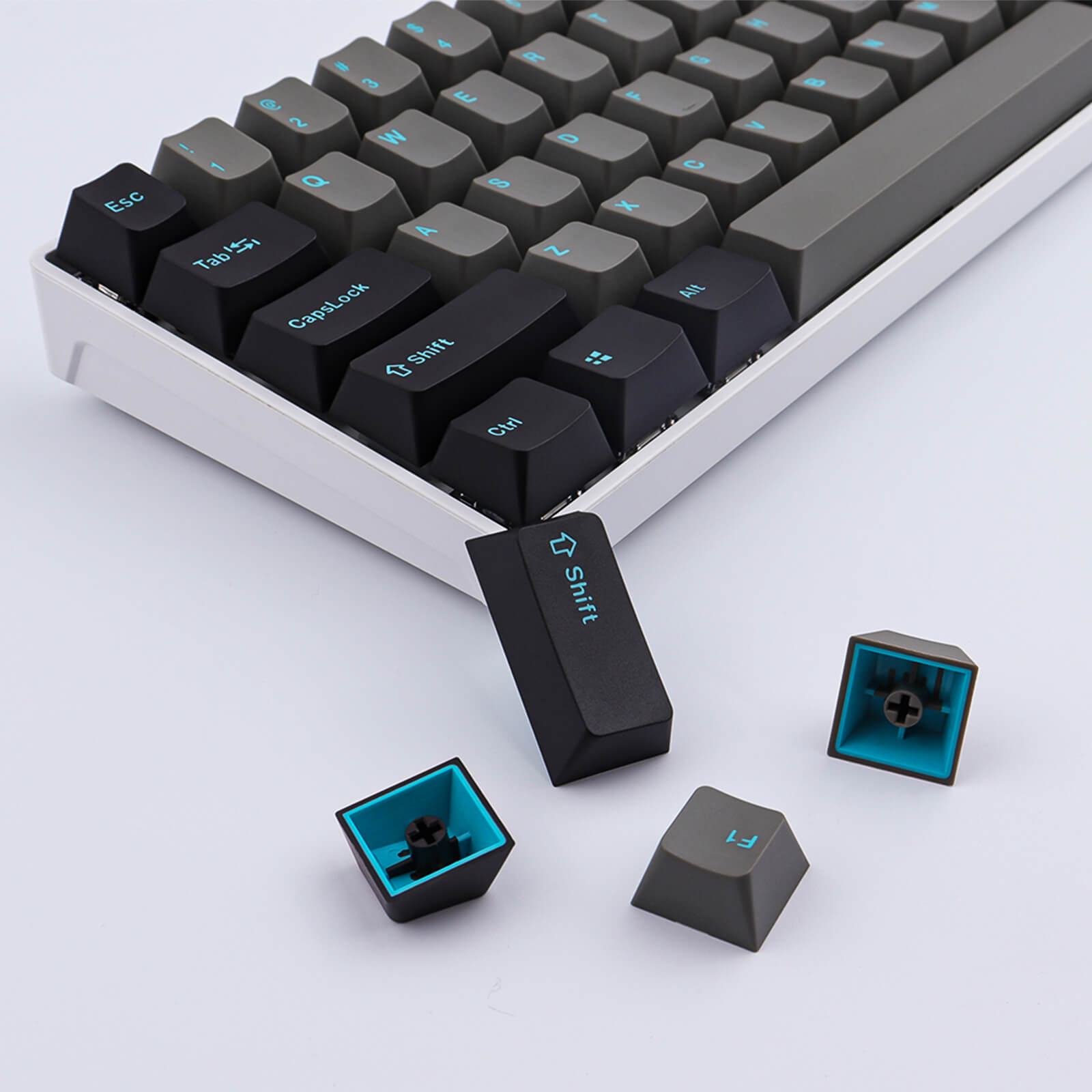 Graphite Cyan keycaps - Diykeycap