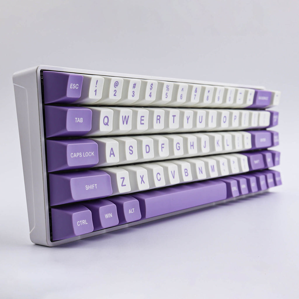127KEYS SA PROFILE Purple White keycaps - Diykeycap
