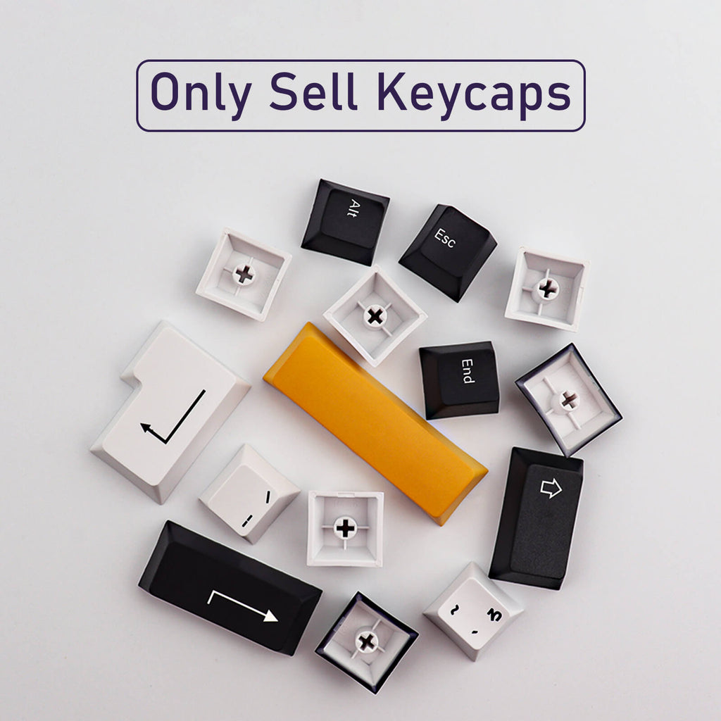 145 Keys Black and Yellow Japanese keycap - Diykeycap