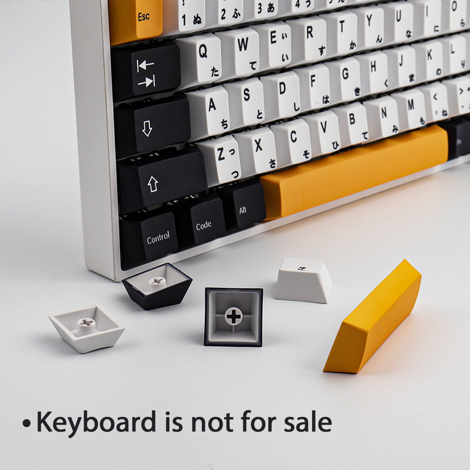 145 Keys Black and Yellow Japanese keycap - Diykeycap