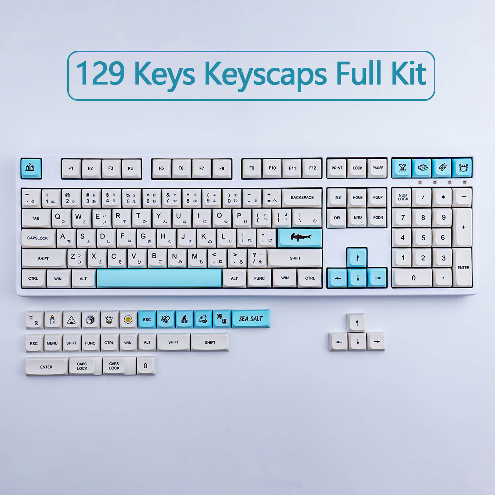 129 Keys Sea salt keycap - Diykeycap