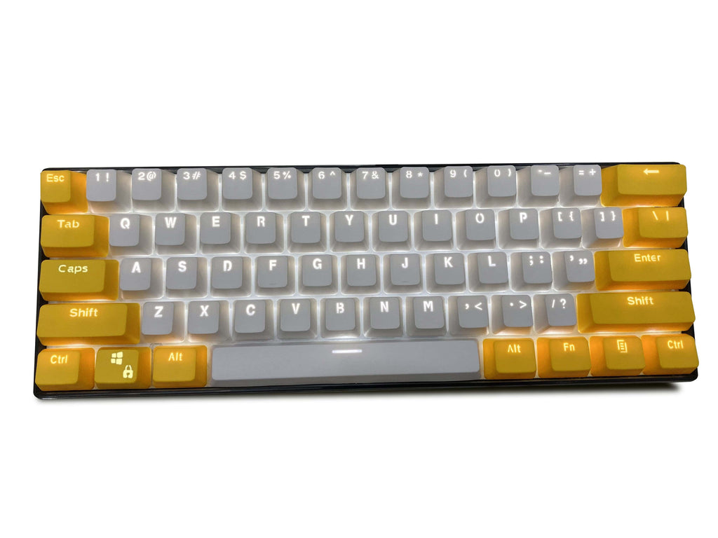 Yellow White Backlit Keycaps Set - Diykeycap