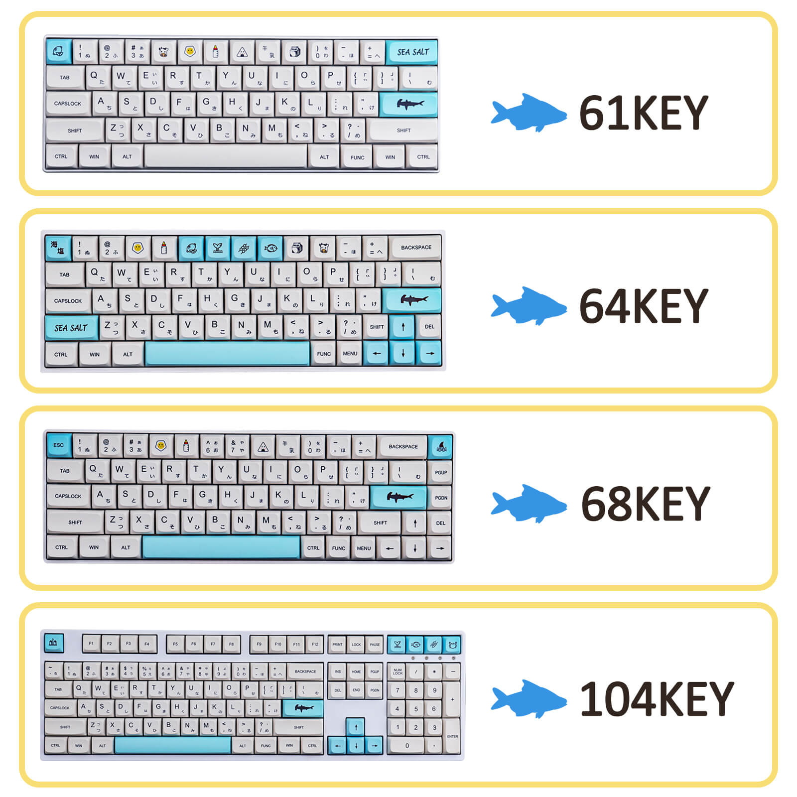 129 Keys Sea salt keycap - Diykeycap