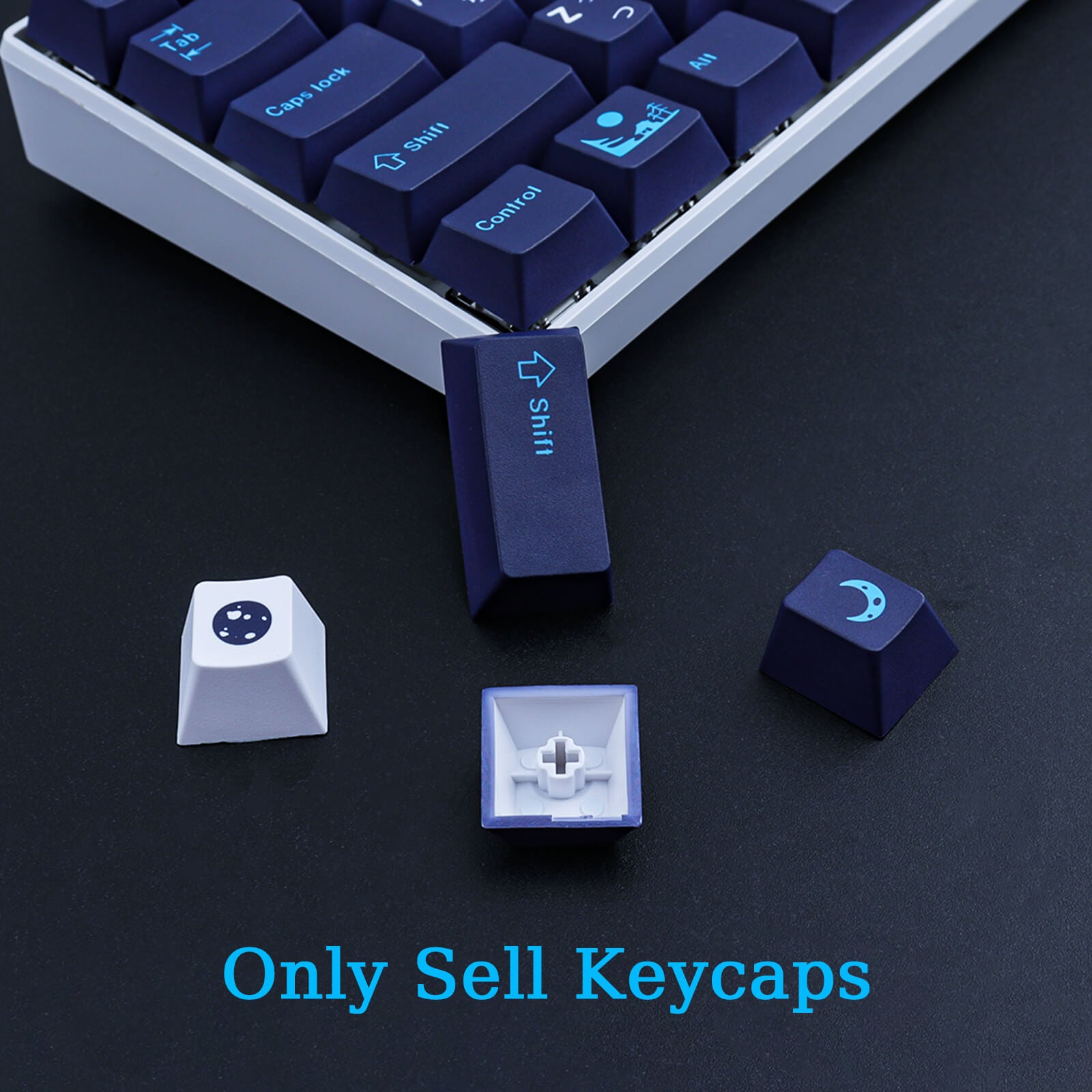 129 Keys PBT DYE-SUB Blue Hell keycaps - Diykeycap