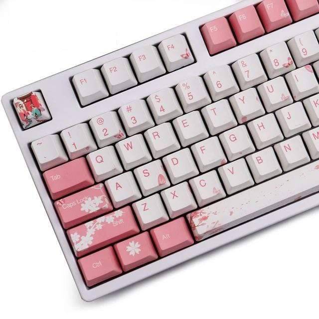 Japanese Sakura Keycaps For Mechanical Keyboard - Diykeycap