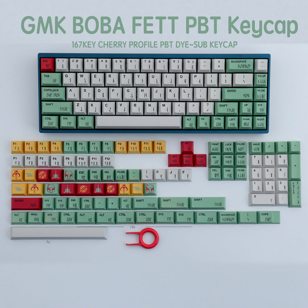 Boba Fett keycaps 167 Keys PBT Dye-SUB - Diykeycap
