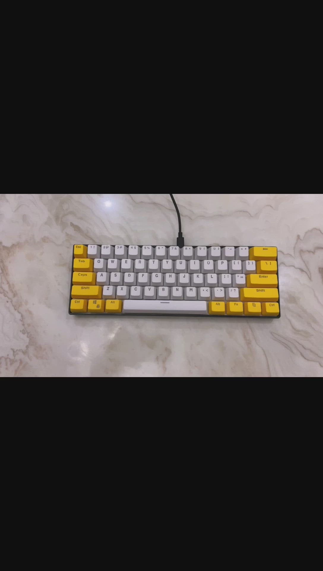 Yellow White Backlit Keycaps Set