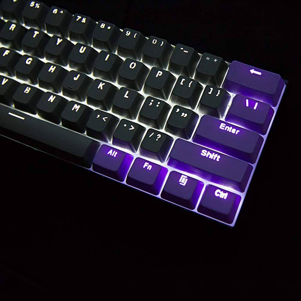 Ducky One 2 Mini Keycaps Backlight Gray and purple keycaps