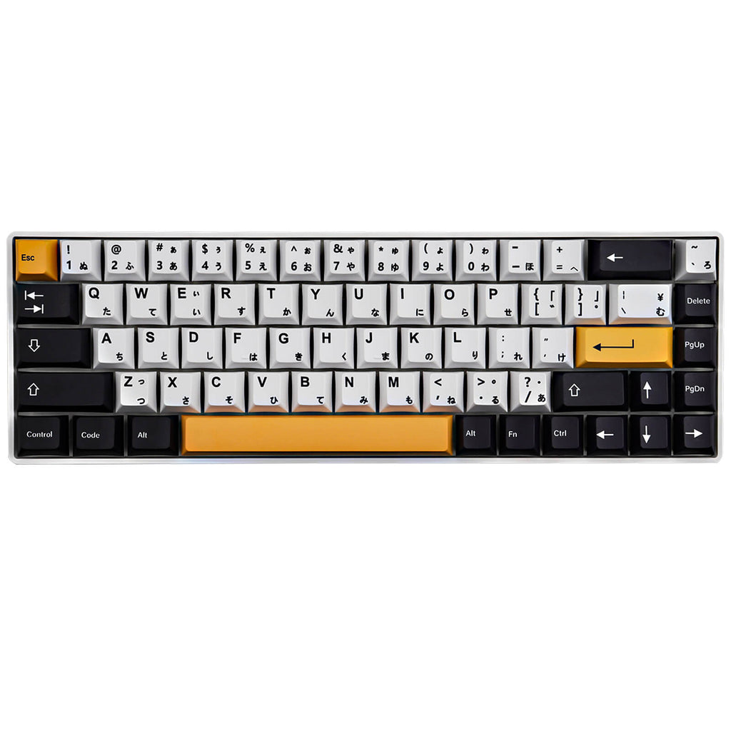 145 Keys Black and Yellow Japanese keycap - Diykeycap