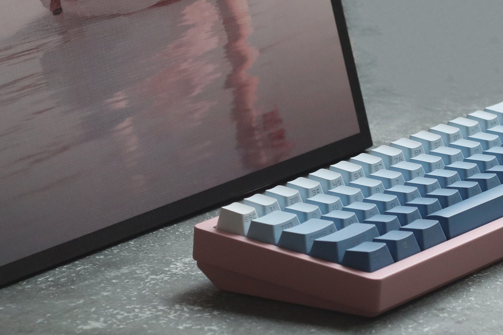 Fog Blue Gradient Backlight Keycaps - Diykeycap