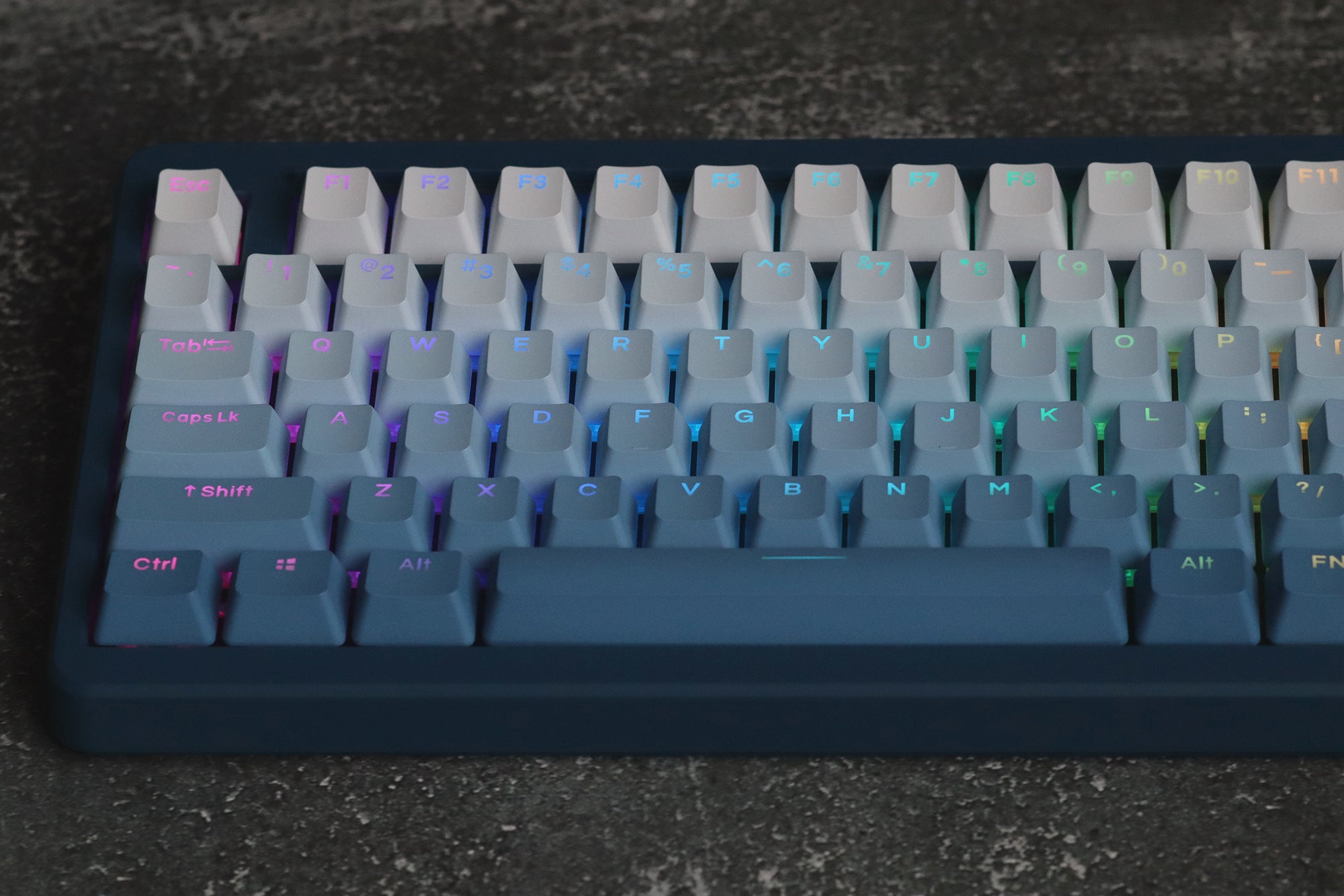 Fog Blue Gradient Backlight Keycaps - Diykeycap