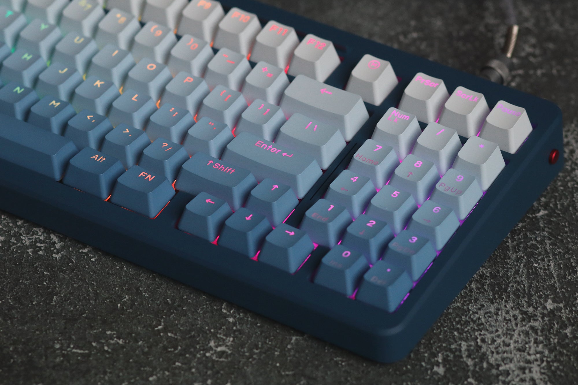 Fog Blue Gradient Backlight Keycaps - Diykeycap