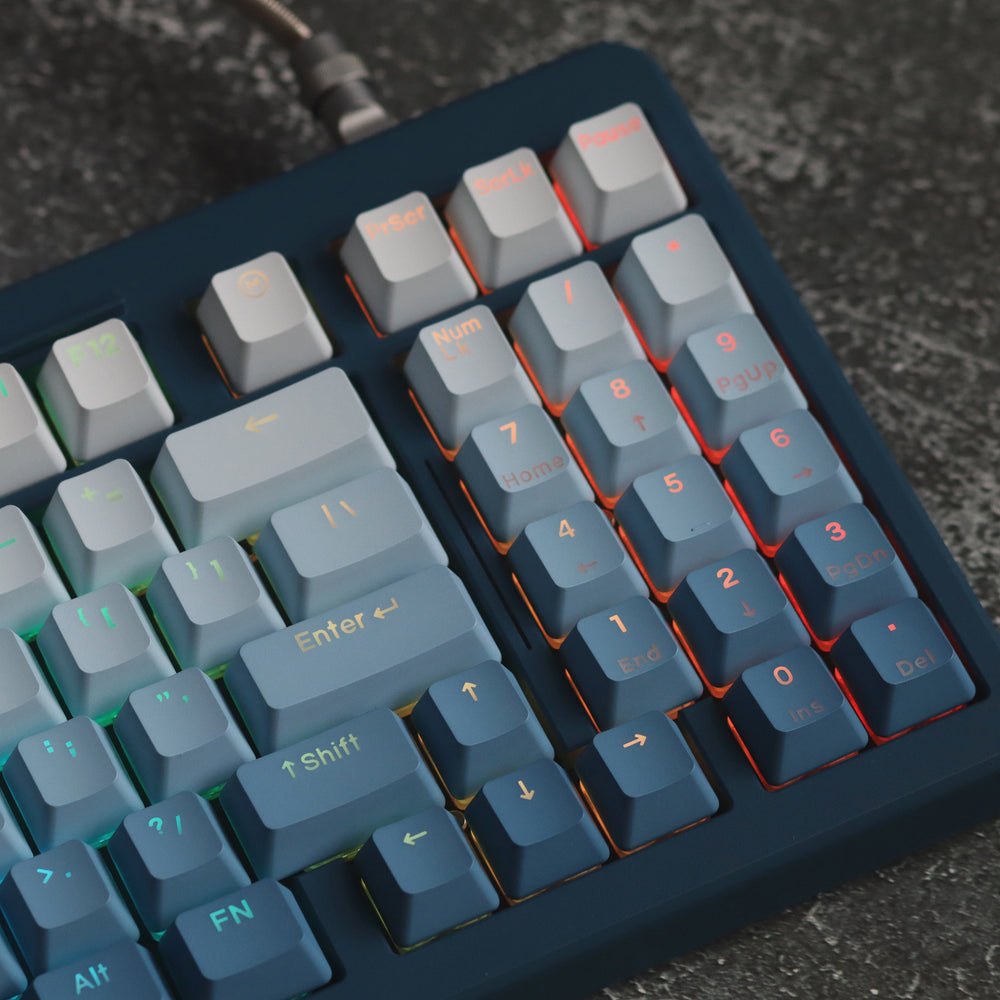 Fog Blue Gradient Backlight Keycaps OEM Profile Backlit Transparent ...