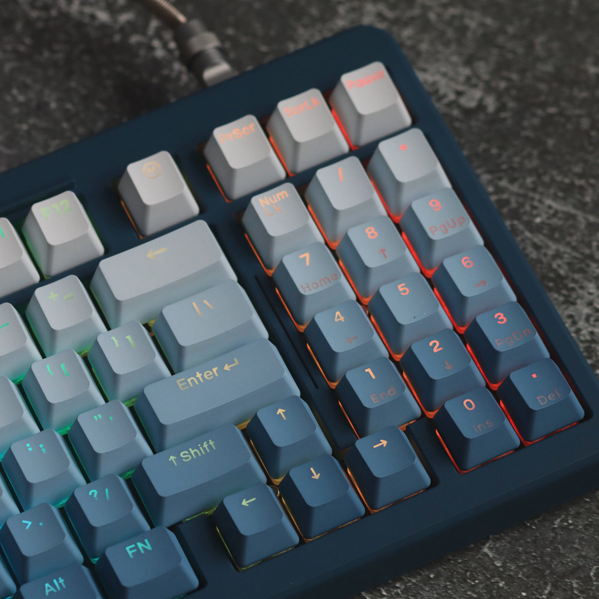Fog Blue Gradient Backlight Keycaps - Diykeycap